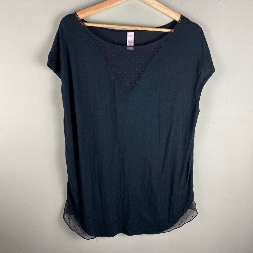 Victoria's Secret: Semi Sheer Super Soft Polka Dot Pajama Tee T-Shirt Top Medium